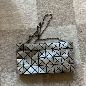 Issey Miyaki Metallic Crossbody Bag in silver